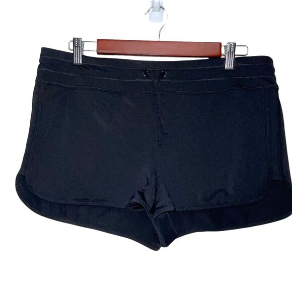 Athleta Pull On Black Running Shorts Drawstring Size Medium - Picture 1 of 4